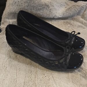 VANELI Melore Black Nappa/PT Quilted Flats / Women's Sz 9